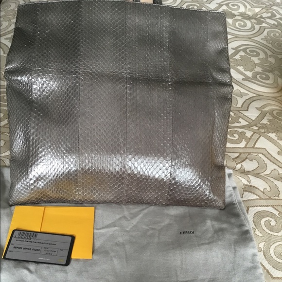 Authentic Fendi Snakeskin Iridescent Clutch - Picture 4 of 6